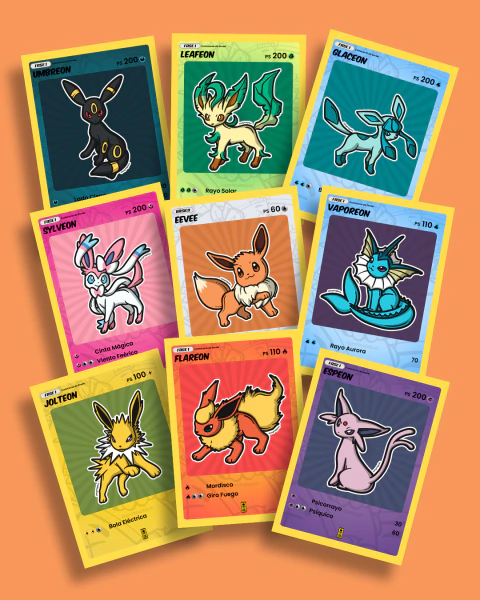 Tarjetas coleccionables EEVEELUTIONS