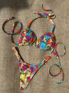 Biquíni fio bronze Floral na internet