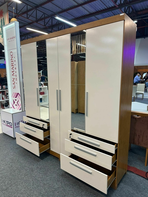 ROUPEIRO NOVARA 6 PORTAS | 6 GAVETAS 2 C0M CHAVE