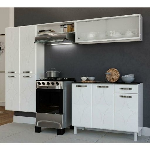 COZINHA TELASUL COMPACTA 64 6P C/V RUBI GLASS COM BALCÃO