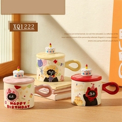 TAZA DE CERAMICA HAPPY BIRTHDAY GATITO 380ML - XQ1222 - comprar online