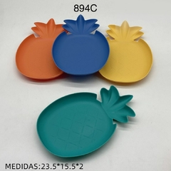 PLATO PLASTICO C/FORMA DE ANANA 23X15X2CM - 894C - tienda online