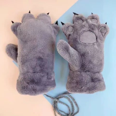 GUANTES MANOPLAS DE FELPA CON CORREA OSO CON GARRAS - B-2510