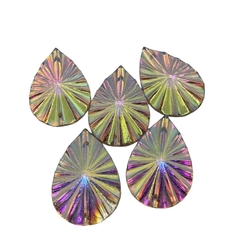 Piedras de Resina. Gota 20 x 30 mm. Láser - Verde Manzana