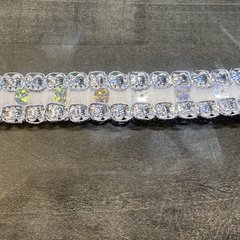 Galón con lentejuelas plata láser, de 2 cm de ancho. - comprar online