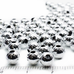 Perlas plasticas. Redondas Metalizadas