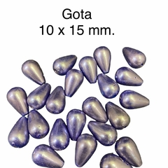 Imagen de Perlas Gota. Blancas perladas y colores.