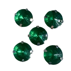 Acrílicos engarzados. Redondo 10 mm - Verde Manzana