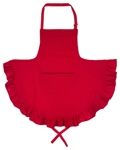 Imagen de DELANTAL GABARDINA ROJA CON VOLADOS (no incluye gorro)
