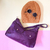cartera kidney de cuero violeta