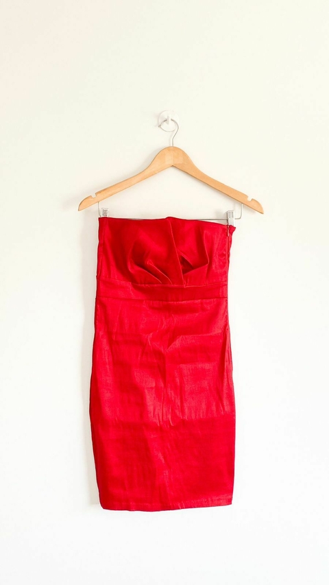 Vestido rojo strapless