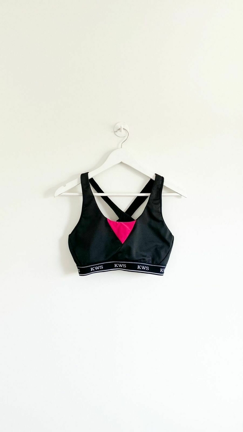 Top deportivo negro y fucsia KEYWOSH