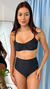 Biquíni Amanda Hotpants Preto Texturizado
