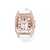 Relógio Quartz DGZ quadrado com pulseira de couro plutônio - Bella Patroa