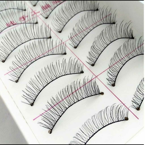 Cílios Postiços Natural (Algodão) - Caixa com 10 Pares