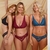 três modelos com tipo físico diferentes usam lingerie de renda 