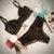imagem de conjunto de lingerie de renda preta com cosméticos e maquiagem ao redor 