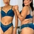 Conjunto de Lingerie - azul petróleo de renda com bojo - comprar online