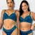 Conjunto de Lingerie - azul petróleo de renda com bojo