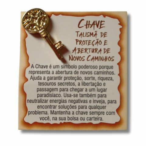 Talismã Amuleto Mini Chave - Mini talismã/amuleto para carteira