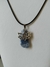 Colar Cianita Azul (Pedra Arcanjo Miguel) e pingente flor de lotus-OM - Proteção Espiritual