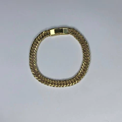 Pulseira Grumet Dupla em Banho de Ouro 8MM -21CM