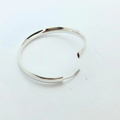 Argola Tubo Achatada 35mm Prata 925 na internet