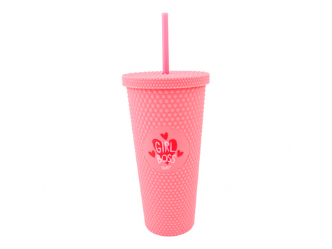 Copo Canudo Texturizado 700ml Girl Boss Fosco Uatt?