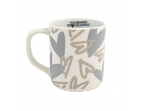 Caneca Cilíndrica Cerâmica 300ml Coração Aquecido Uatt?