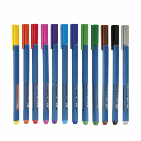 Caneta Super Fina 0.4 Tris Liqeo Cores Básicas