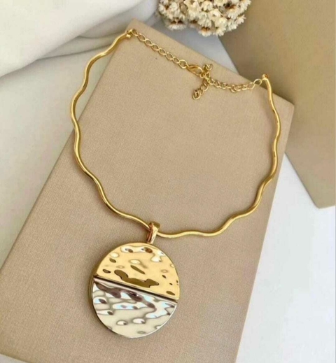 Choker aro orgânico dois banhos ref 8844