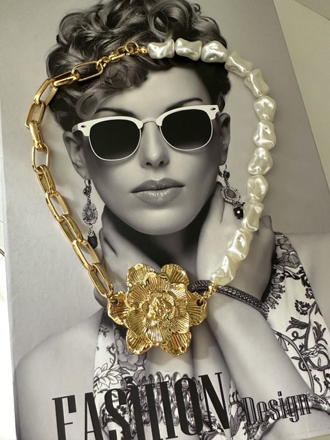 Choker pérolas duo Flowers ref 4224