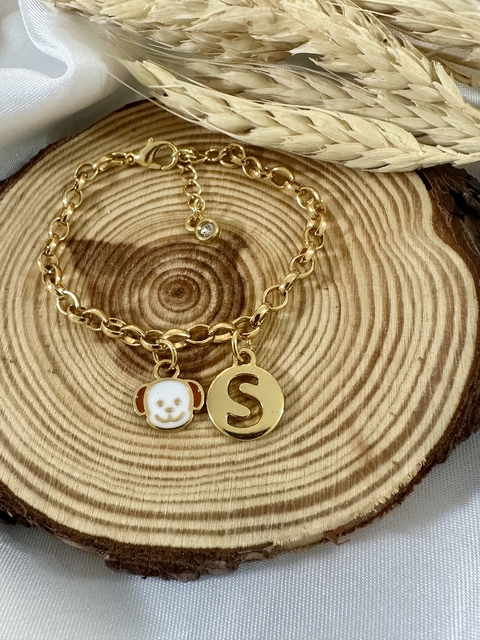 Pulseira letra cachorrinho ref 8766
