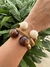 Bracelete esfera marrom ref 9655 - Aline Paiva Store