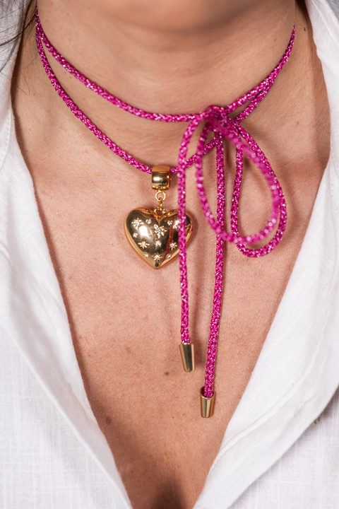 Cordão pink brilho ref 6544