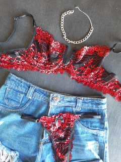 Conjunto Lua - Preto e vermelho - comprar online