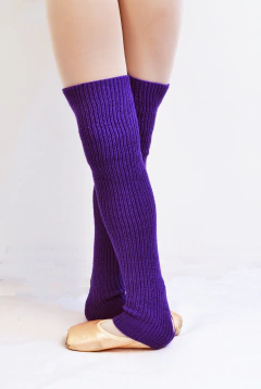 Polainas lana violeta largas