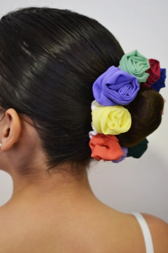 Colita con flores de gasa multcolor - comprar online