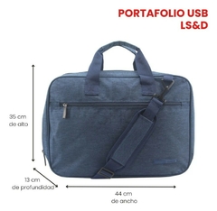 MALETÍN / PORTAFOLIOS / PORTA NOTEBOOK - LSD - 19". AZUL. en internet