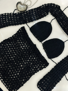 Trijunto crochê preto - Maré Alta Beach