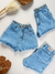 Short Jeans Feminino Ilhós Corretinha Dourada Com Bolso na internet
