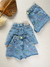 Short Jeans Flores Coloridas - Espaço VY Jeans