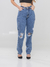 Calça jeans moom brilho lateral - Espaço VY Jeans