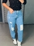 Calça moom desfiada lavagem clara - comprar online
