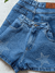 Short Jeans Feminino Estrela Grande Pedrinhas Brilho Com Bolso - comprar online