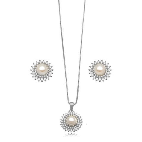 Conjunto Pérola e Zircônia