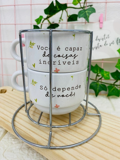 Torre Xícara 180ml c/ 2unid - personalizada