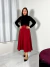 SAIA MAX MIDI EM CREPE COM CINTO VINHO - comprar online
