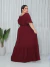 VESTIDO LONGO VISCOLINHO MANGA FLARE LISO VINHO na internet