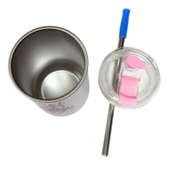 Imagem do Copo Inox c/ Canudo e Tampa 300ML STITCH E ANGEL - ZC